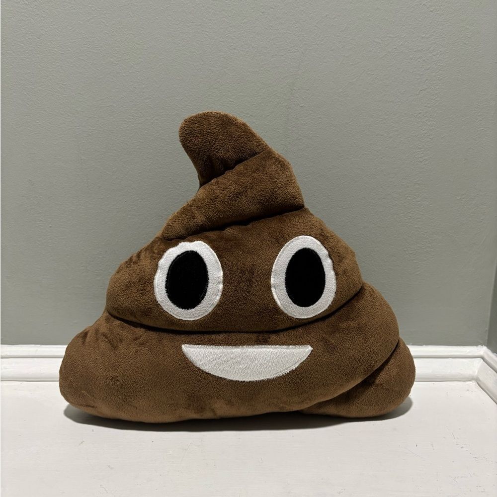 Poop Emoji Gag Gift Plush Pillow-Brown